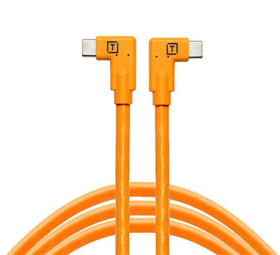 TetherTools TetherPro USB-C to USB-C Rt. Angle/Rt.Angle - Orange 4.6M