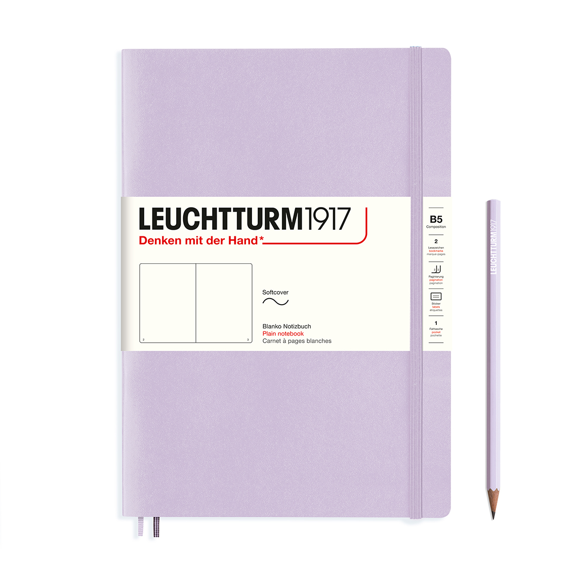 Leuchtturm Lilac, Softcover, Composition (B5), 123 p., plain