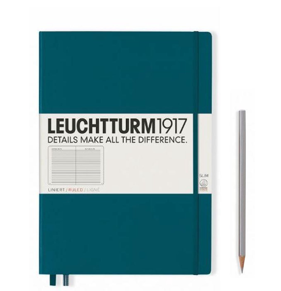 Leuchtturm Pacific Green, Softcover, Composition (B5), 123 p., ruled
