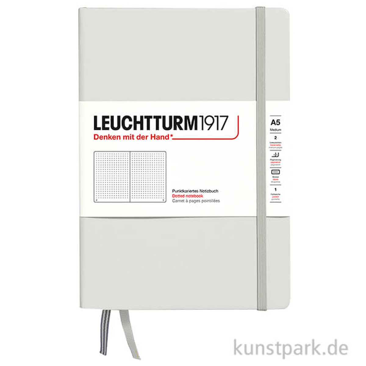 Leuchtturm Light Grey, Medium (A5), 251 p., dotted