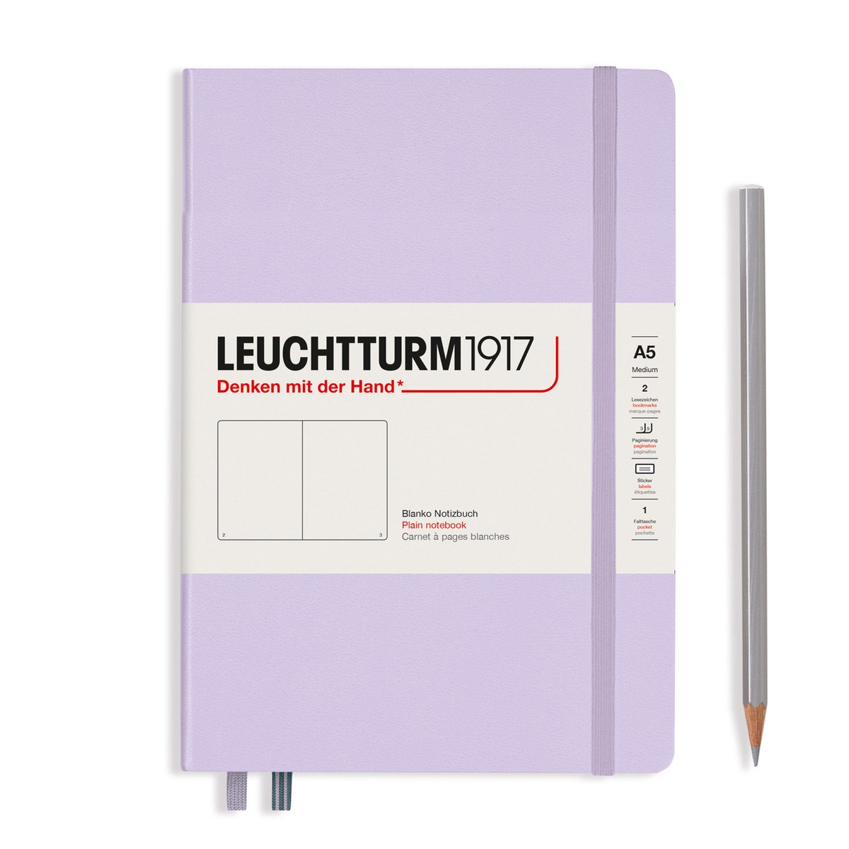 Leuchtturm Lilac, Medium (A5), 251 p., plain