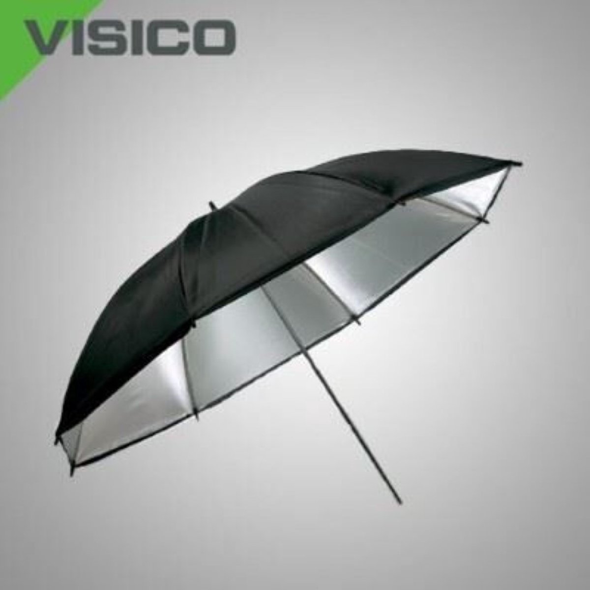 Visico Dual-Duty Paraplu UB-006S Zwart/zilver 90cm