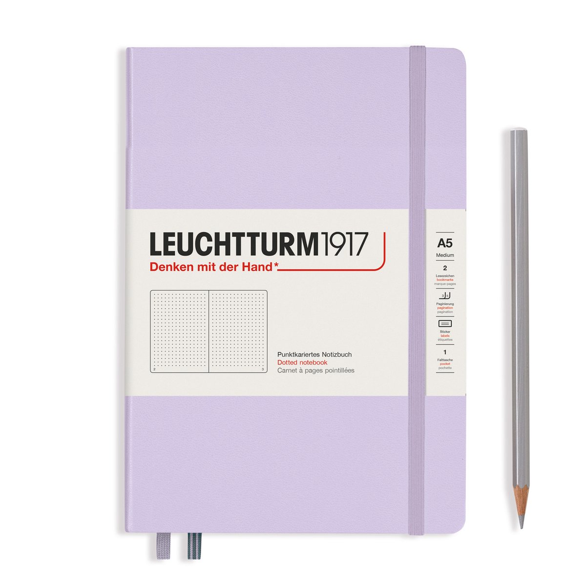Leuchtturm Lilac, Medium (A5), 251 p., dotted