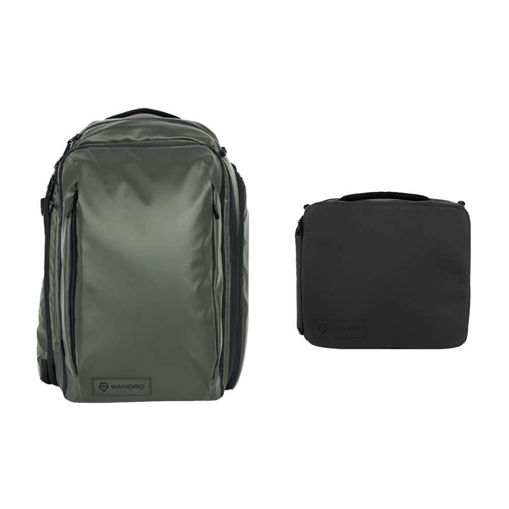 WANDRD Transit 45l Travel Backpack Wasatch Green Essential+bundel afbeelding