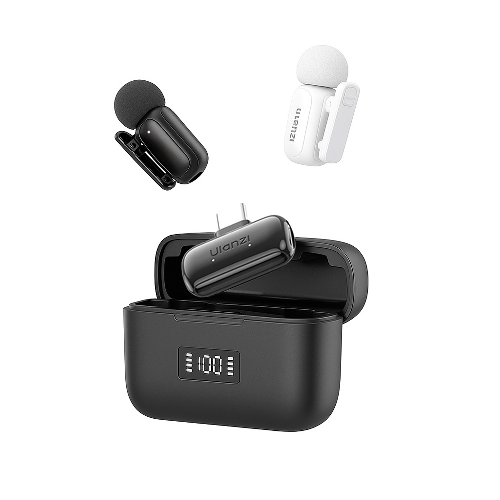 Ulanzi A200 Mini Mic Wireless microfoon voor telefoon met USB-C -1x zwart+1x wit