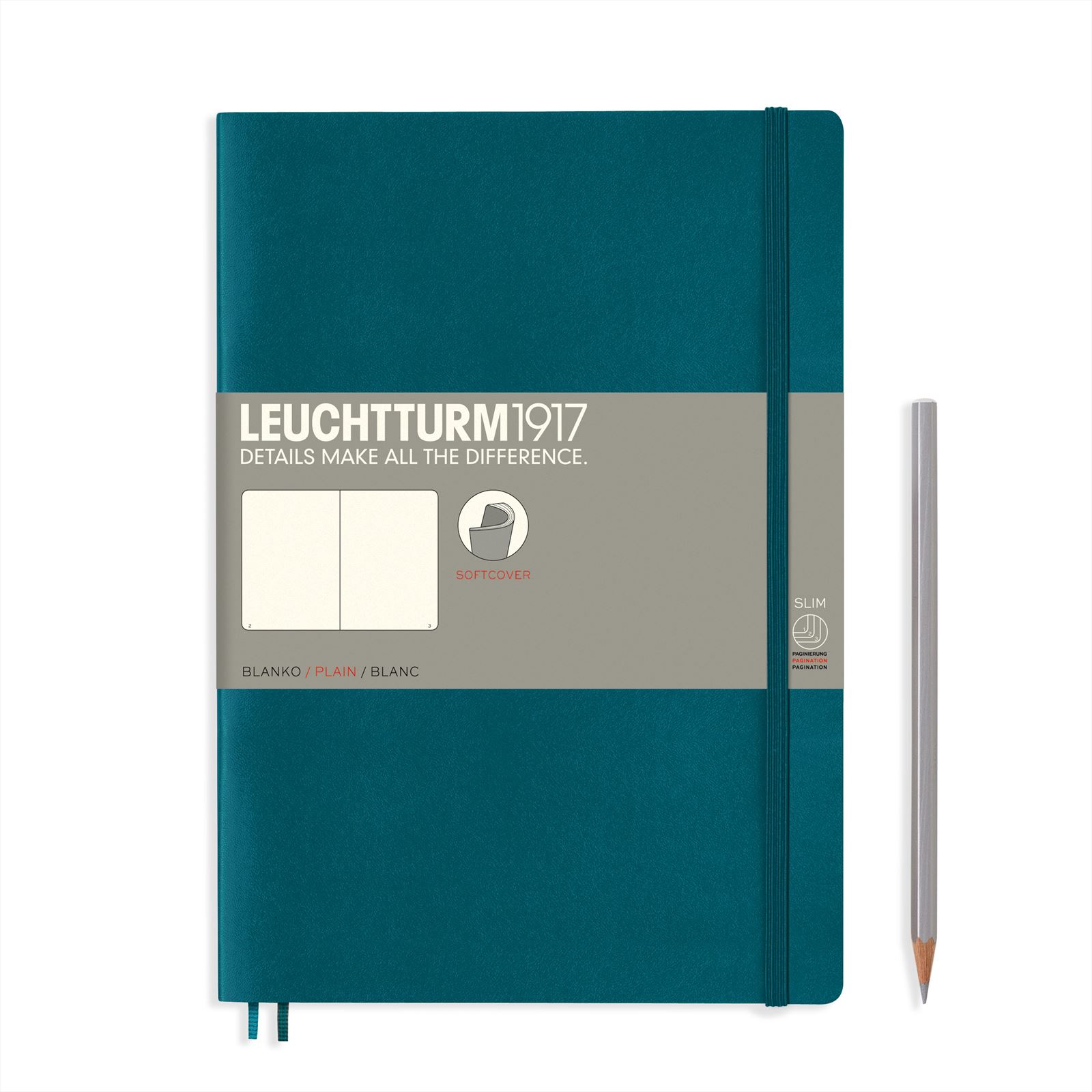 Leuchtturm Pacific Green, Softcover, Composition (B5), 123 p., plain