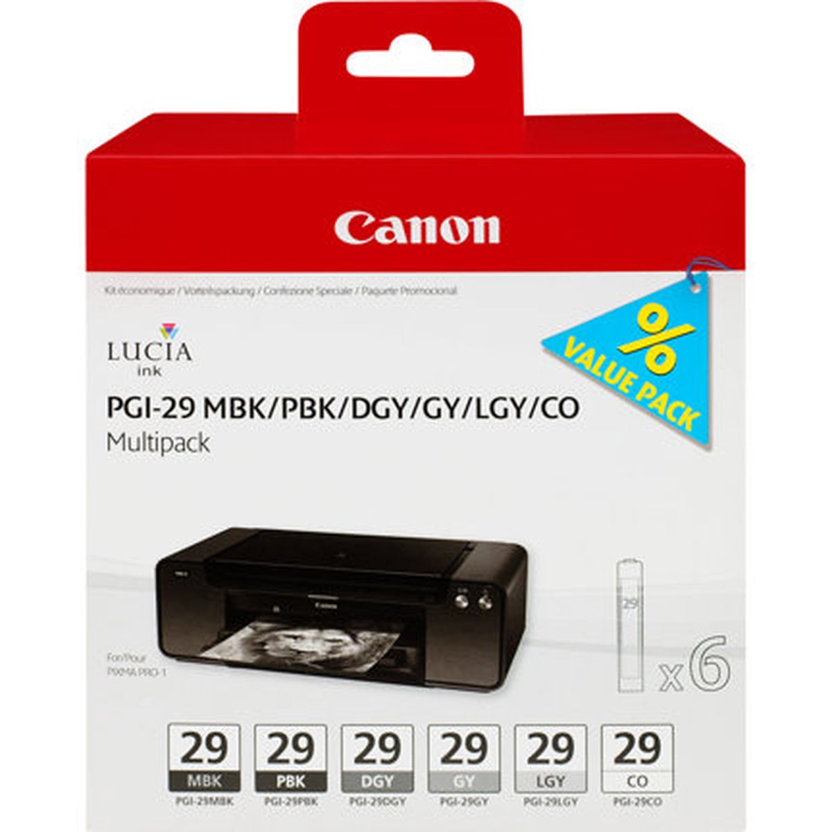 Canon PGI-29 Multipak MBK/PBK/DGY/GY/LGY/CO