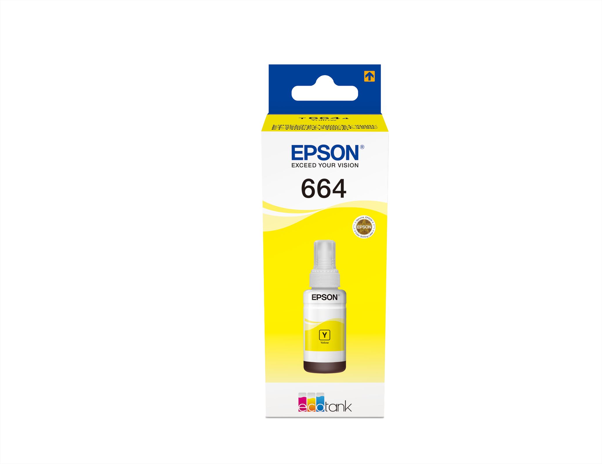 Epson kleur geel T 664 70 ml               T 6644