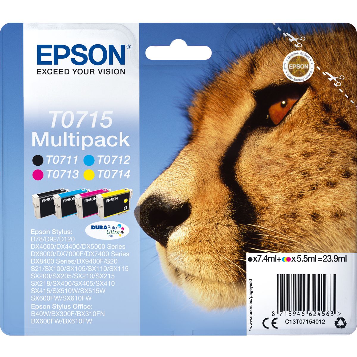 Epson T0715 Multipack BCYM Durabrite Ultra RF-AM T07154022