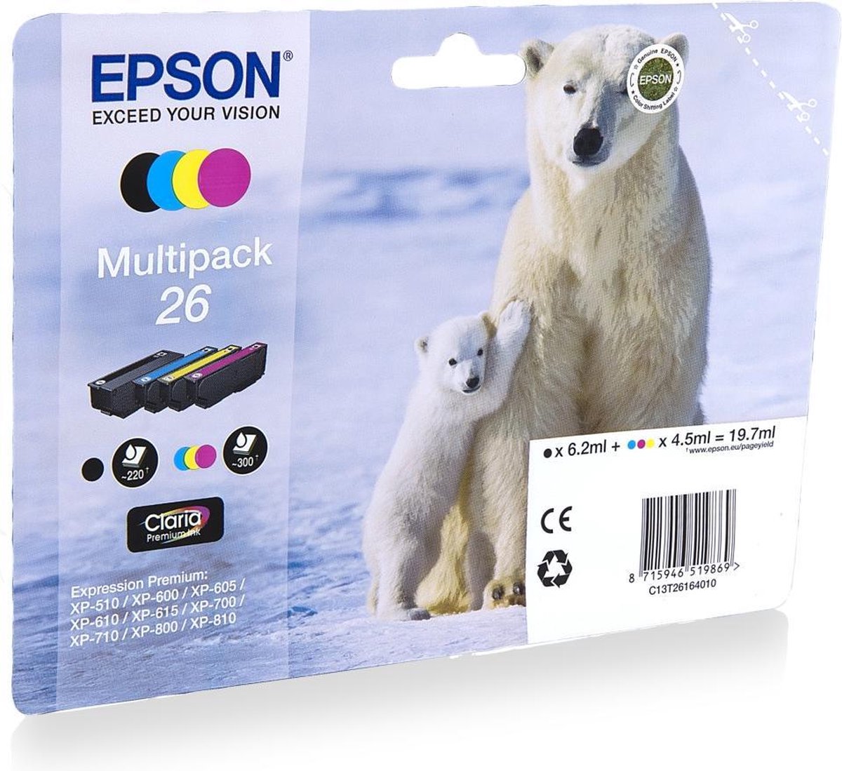 Epson Claria Premium Multipack T 261 BK/C/M/Y            T 2616