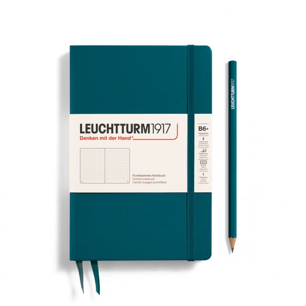 Leuchtturm Pacific Green, Softcover, Paperback (B6+), 123 p., dotted