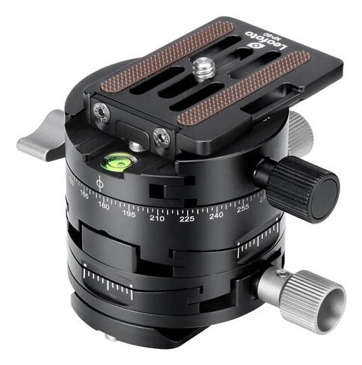 Leofoto G2+NP-60 statiefkop Zwart Aluminium 1/4, 3/8" Pan