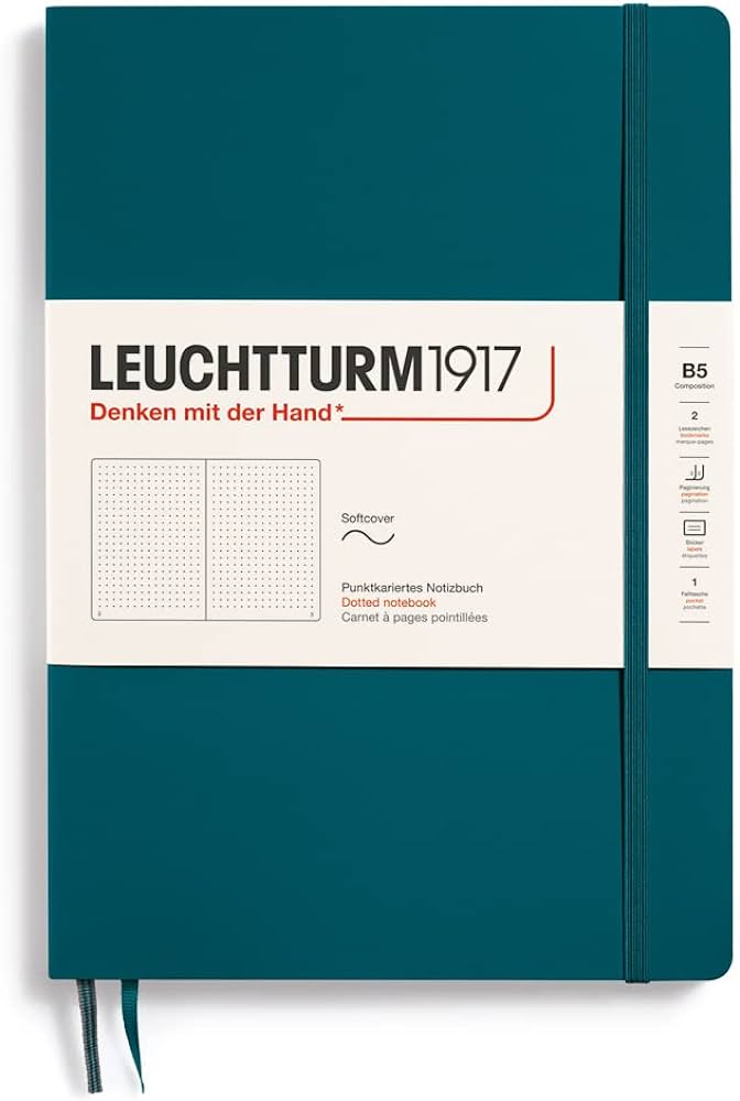 Leuchtturm Pacific Green, Softcover, Composition (B5), 123 p., dotted