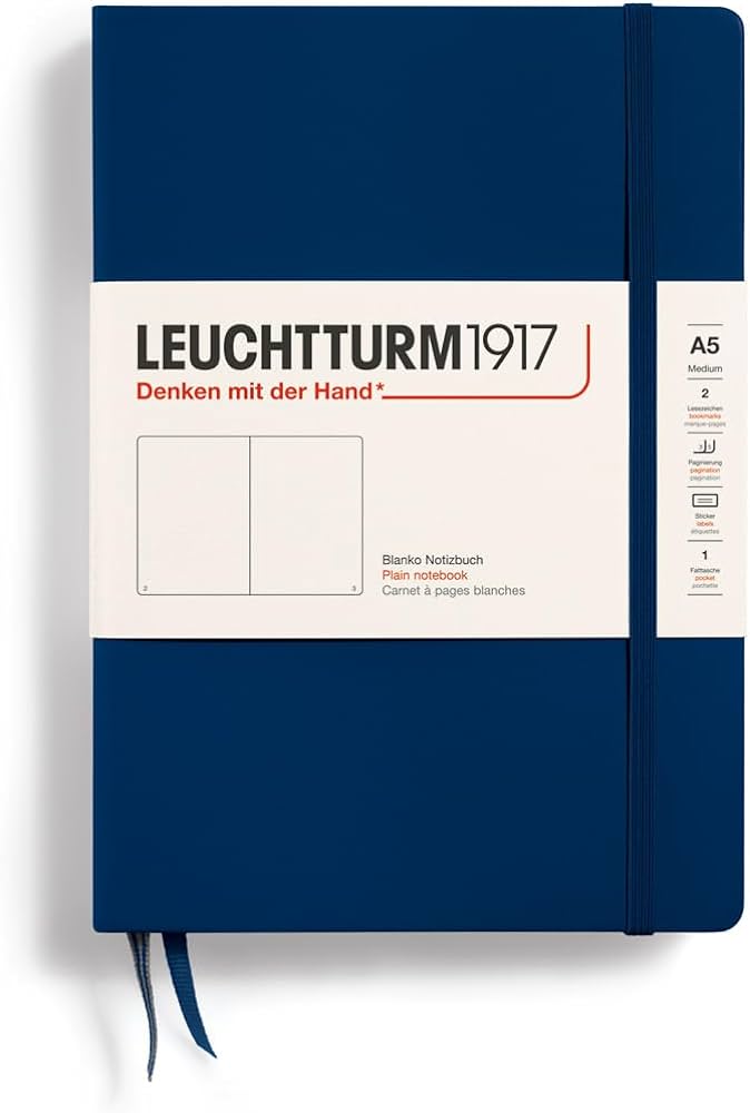 Leuchtturm Navy, Medium (A5), 251 p., plain