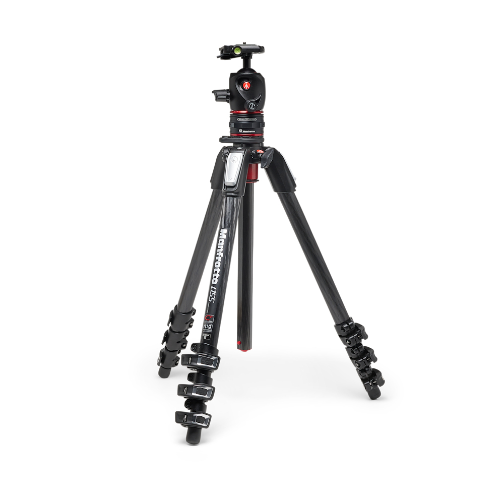 Manfrotto 055 CF Kit 4Section met Ballhoofd en Quick release