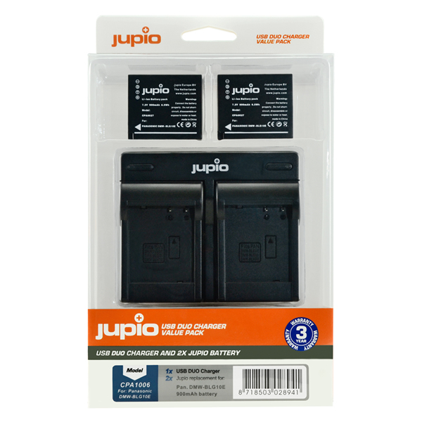Jupio Value Pack: 2x Battery DMW-BLG10 + USB Dual Charger voor o.a TZ300/TZ99