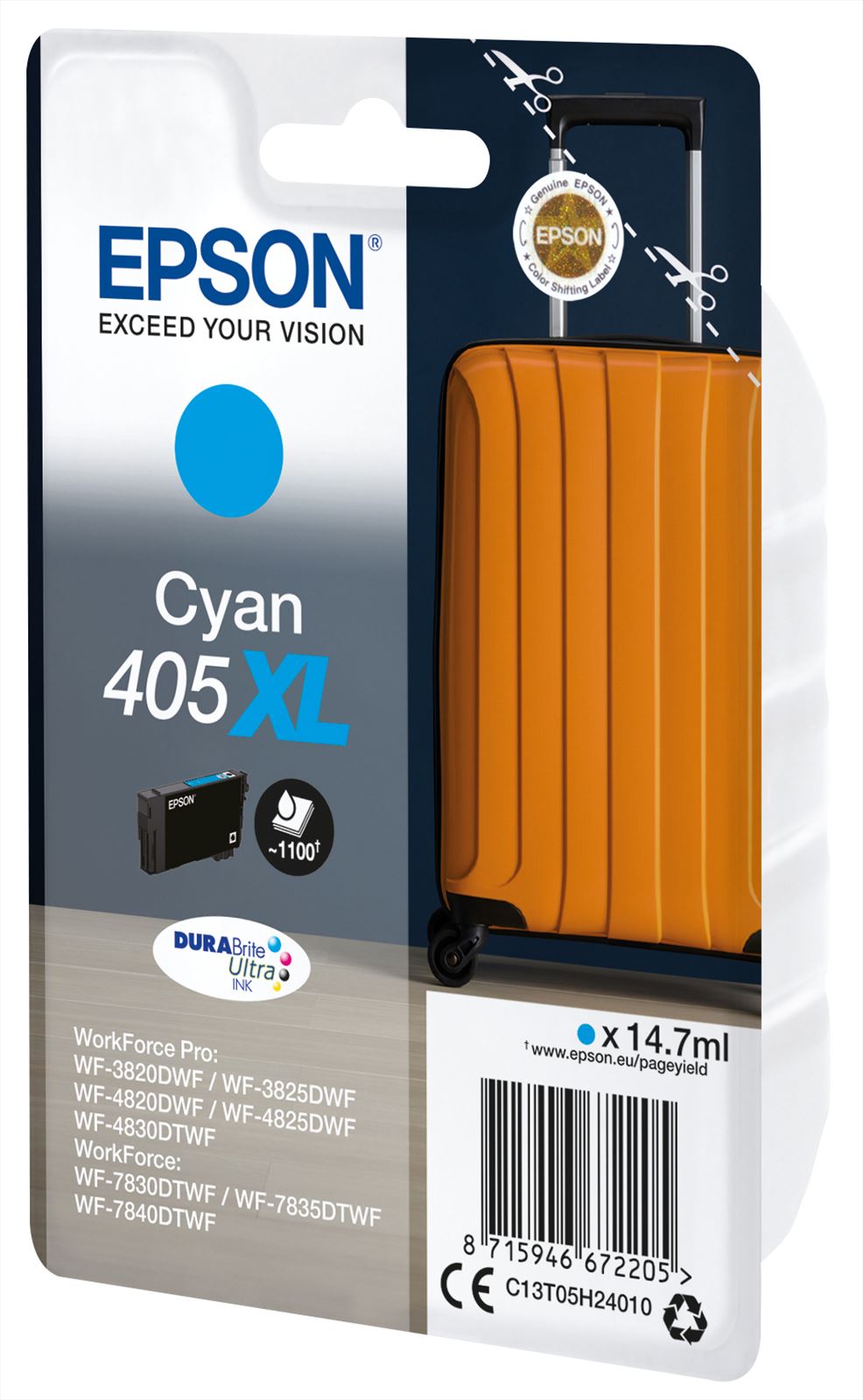 Epson Singlepack Cyan 405XL DURABrite