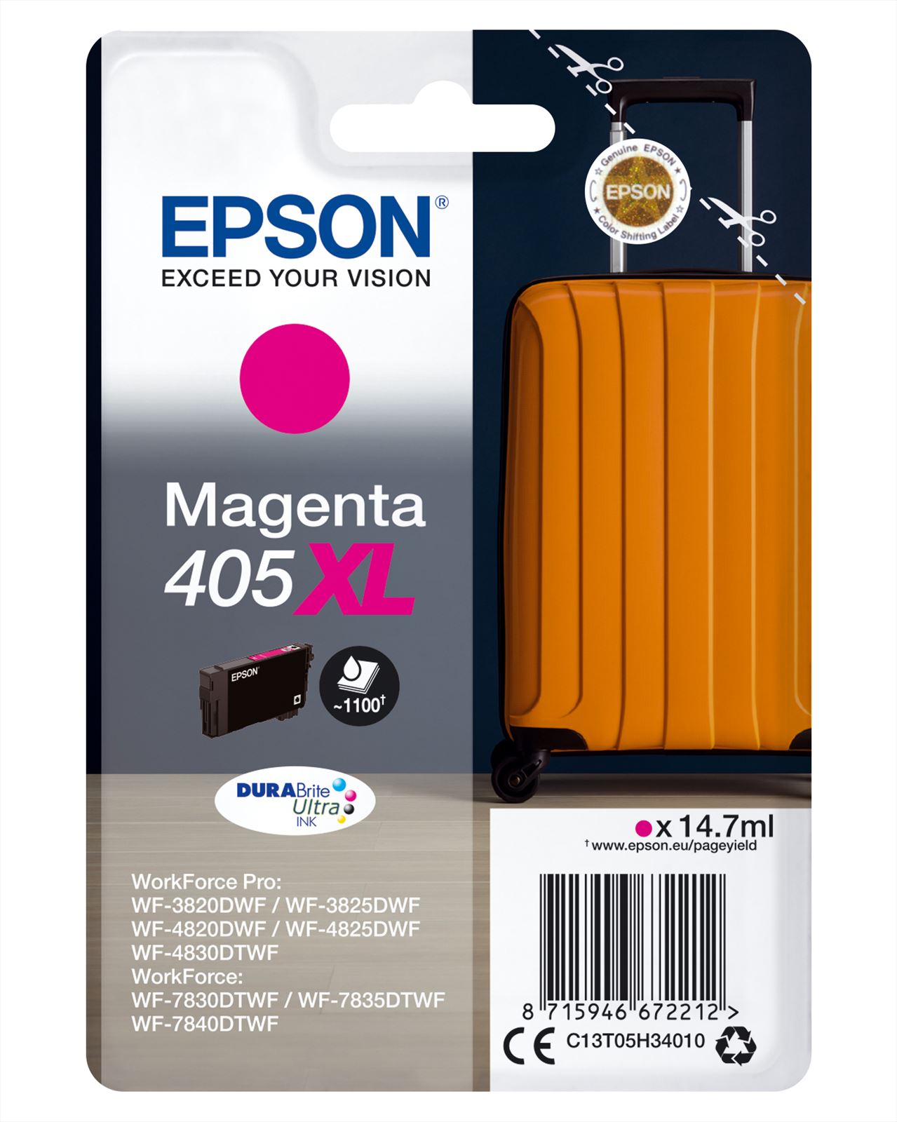 Epson Singlepack Magenta 405XL DURABrite