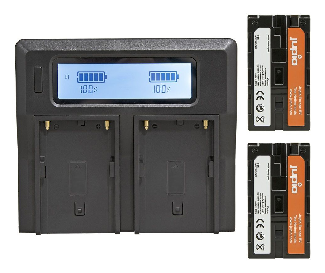 Jupio PowerLED Batterypack F970 - 2x battery (6000mah) + Duo Charger (EU/UK)