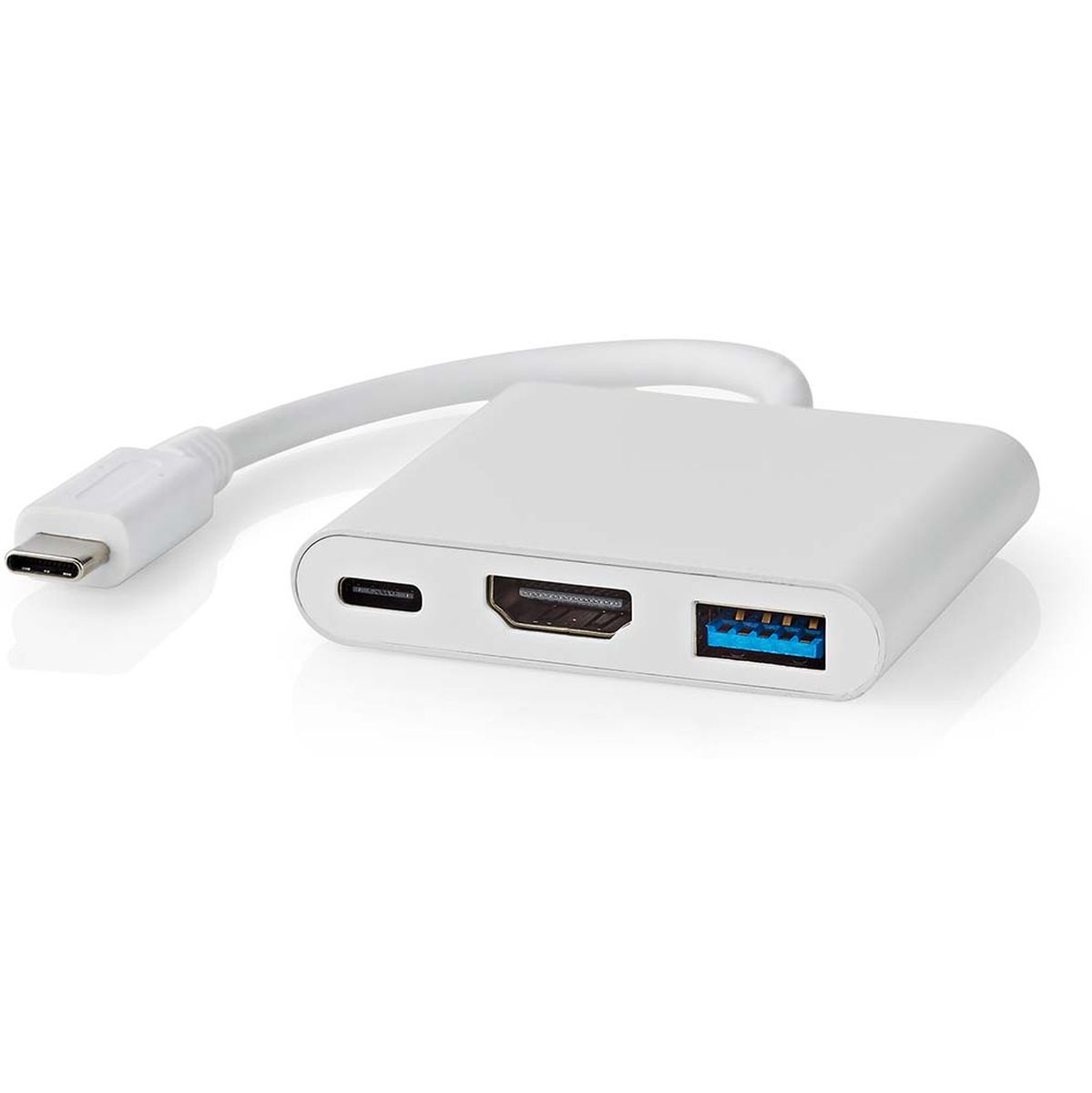 Nedis USB Multi-Port Adapter 3-in-1 - USB 3.2 Gen 1 - USB-C Male - Wit