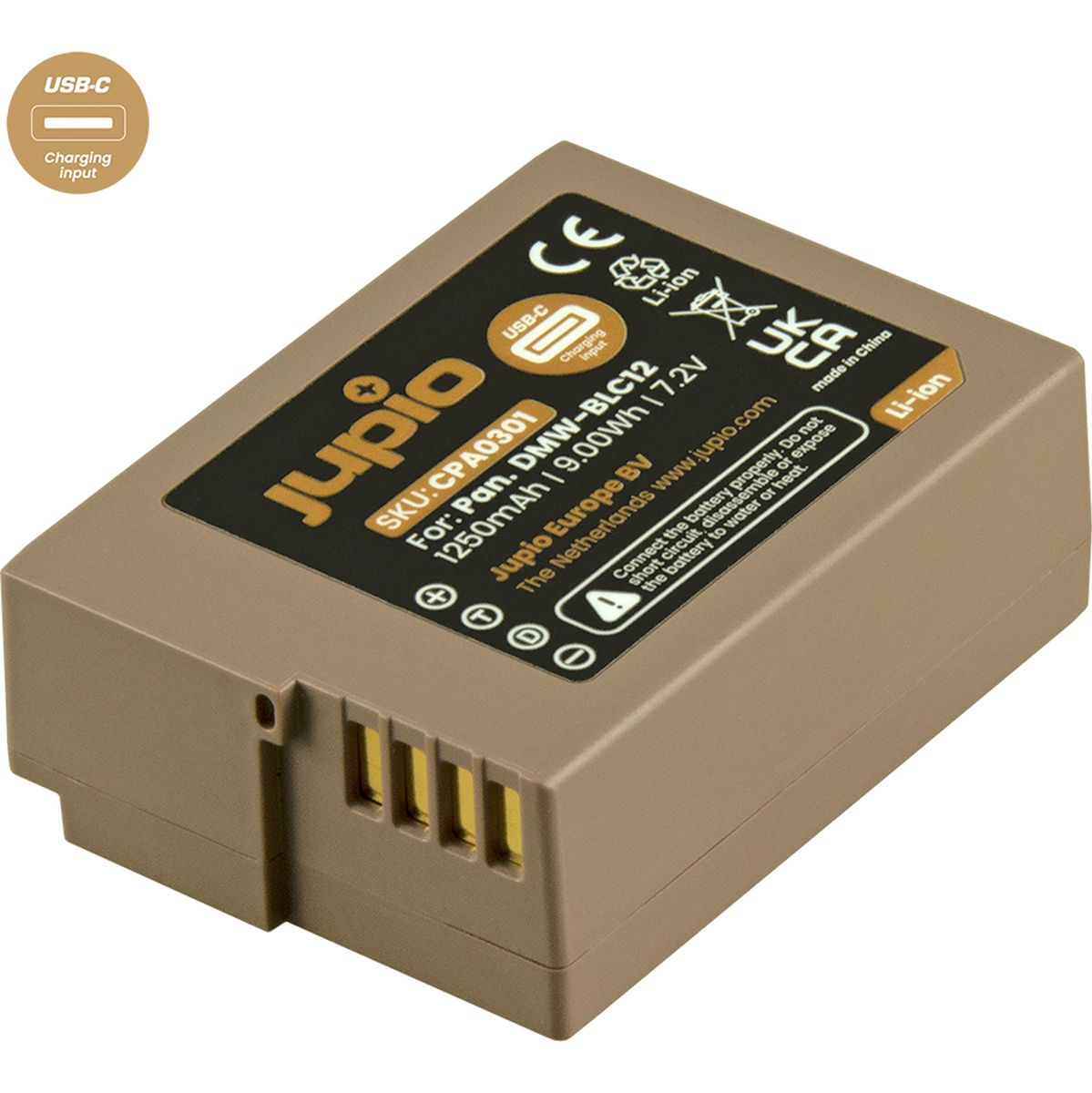 Jupio-DMW-BLC12 *ULTRA C* (USB-C input) 1250mAh