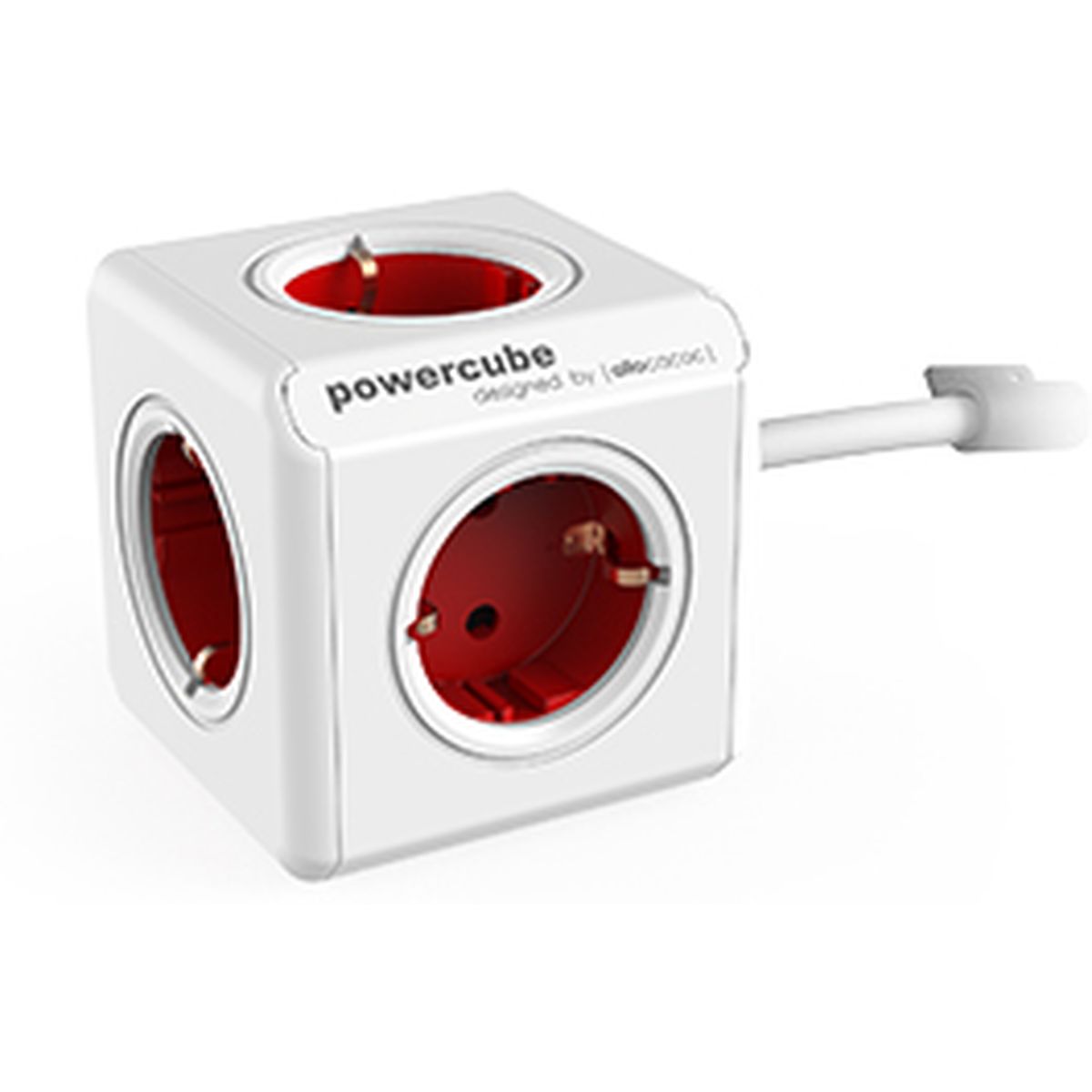Allocacoc PowerCube Extended Red 3m cable