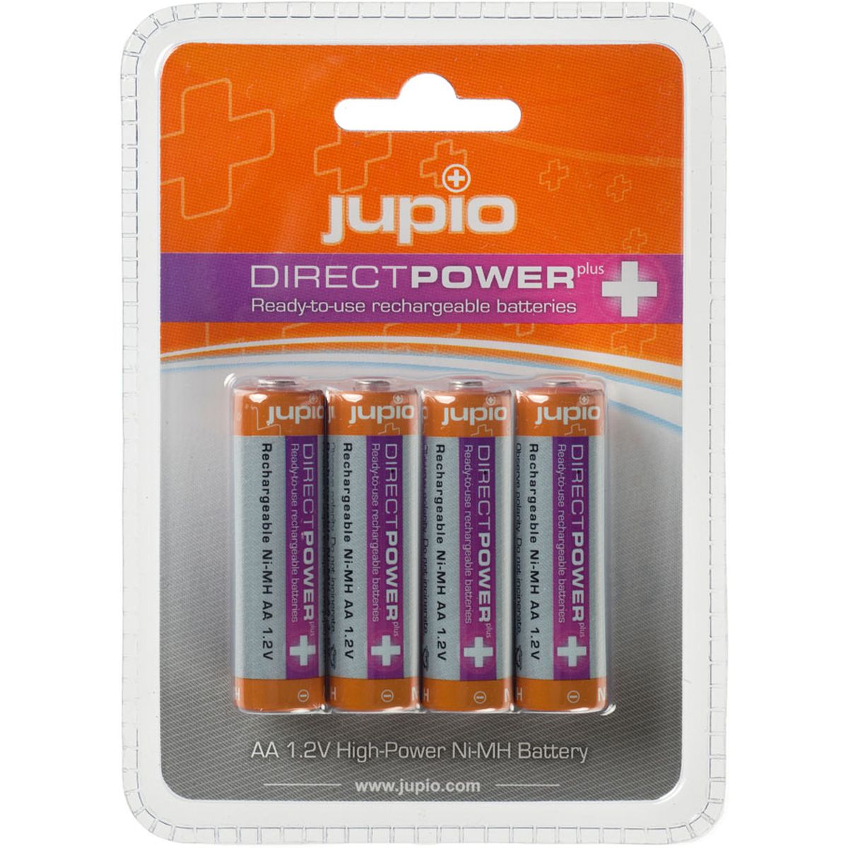 Jupio Rechargeable Batteries AA 2500 mAh 4 pcs DIRECT POWER PLUS