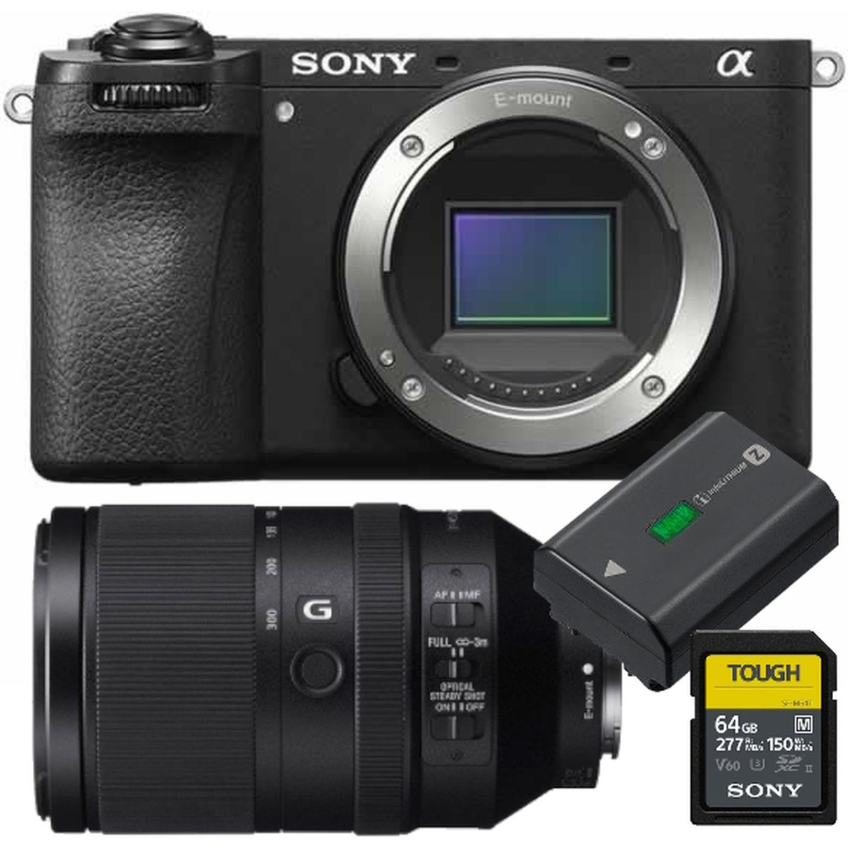 Sony A6700+70-350mm Lens+NP-FZ100 Accu+64gb SD Wildlife Kit
