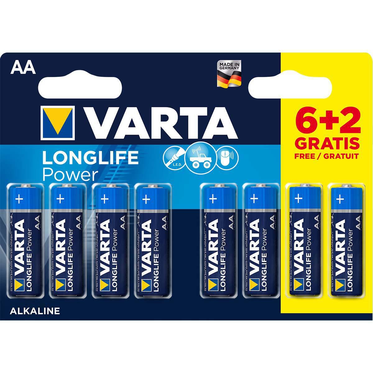 Varta Alkaline Battery AA 1.5 V High Energy 8-Promotional