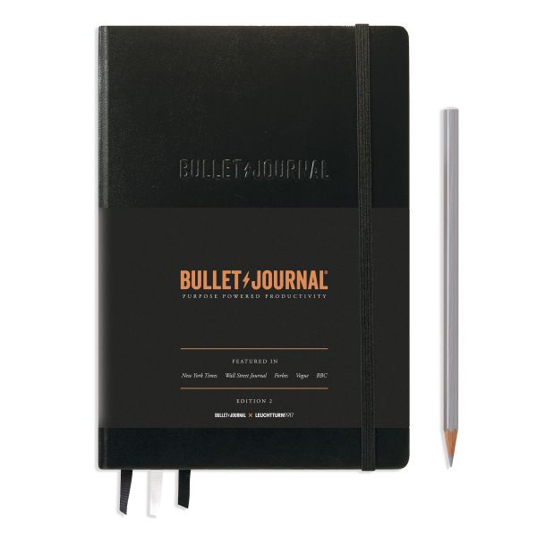 Leuchtturm Black, Bullet Journal - Edition 2, Medium (A5), 120 g/mì paper, 206 p., dotted
