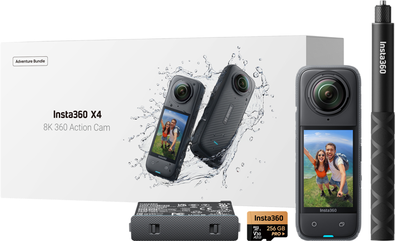 Insta360 X4 Adventure Bundle actiesportcamera 72 MP 8K Ultra HD CMOS 25,4 / 2 mm (1 / 2") Wifi 500 g