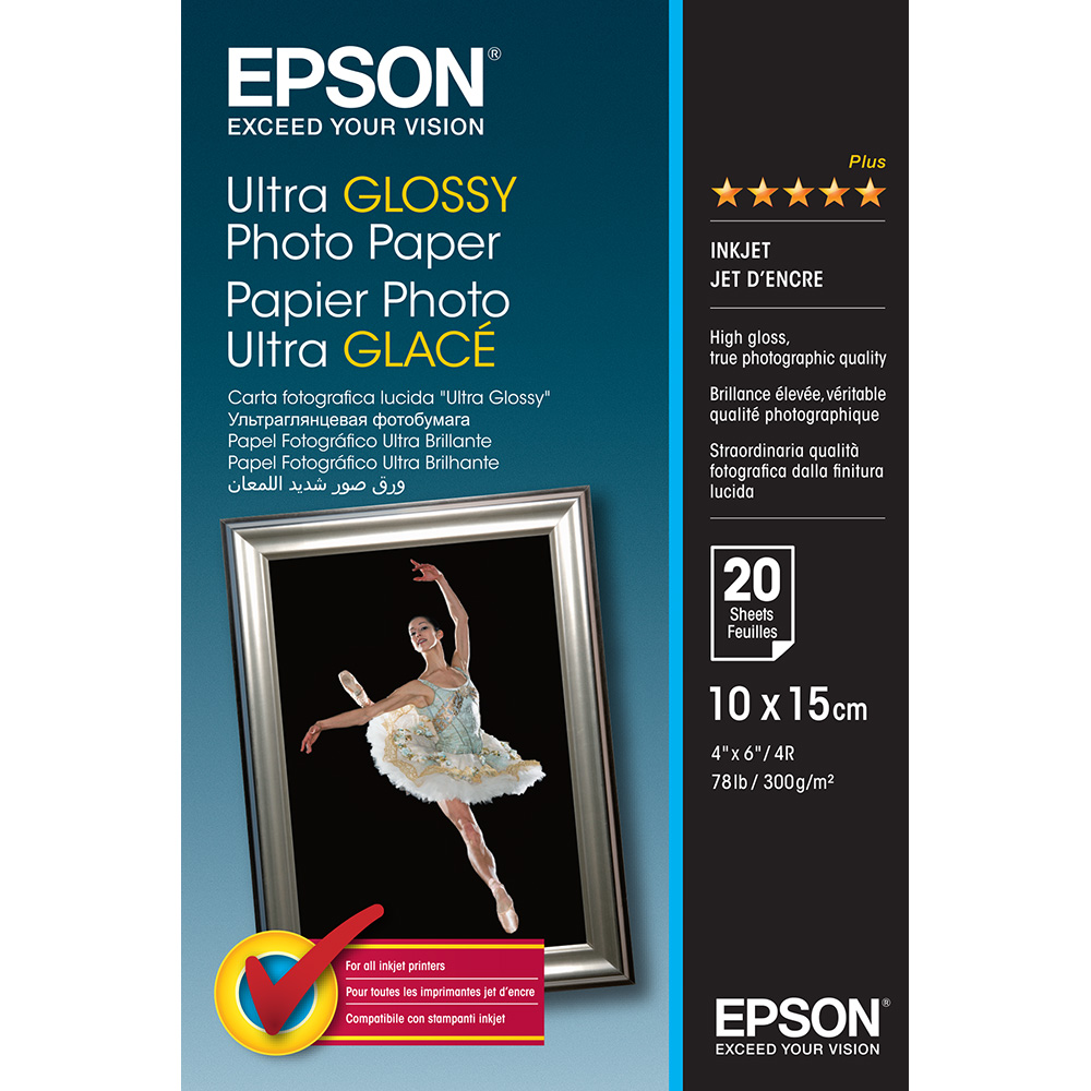 Epson Ultra Glans  Photo Papier 10x15 cm, 20 vel, 300 g S 041926