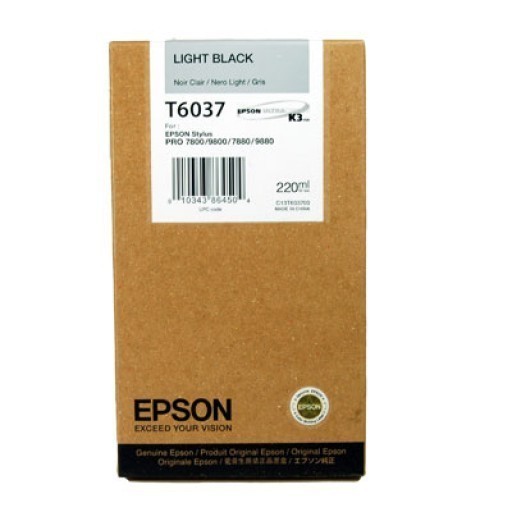 Epson inktpatroon licht zwart  T 603 220 ml  T 6037