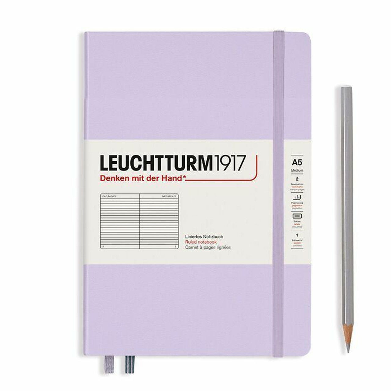 Leuchtturm Lilac, Medium (A5), 251 p., ruled