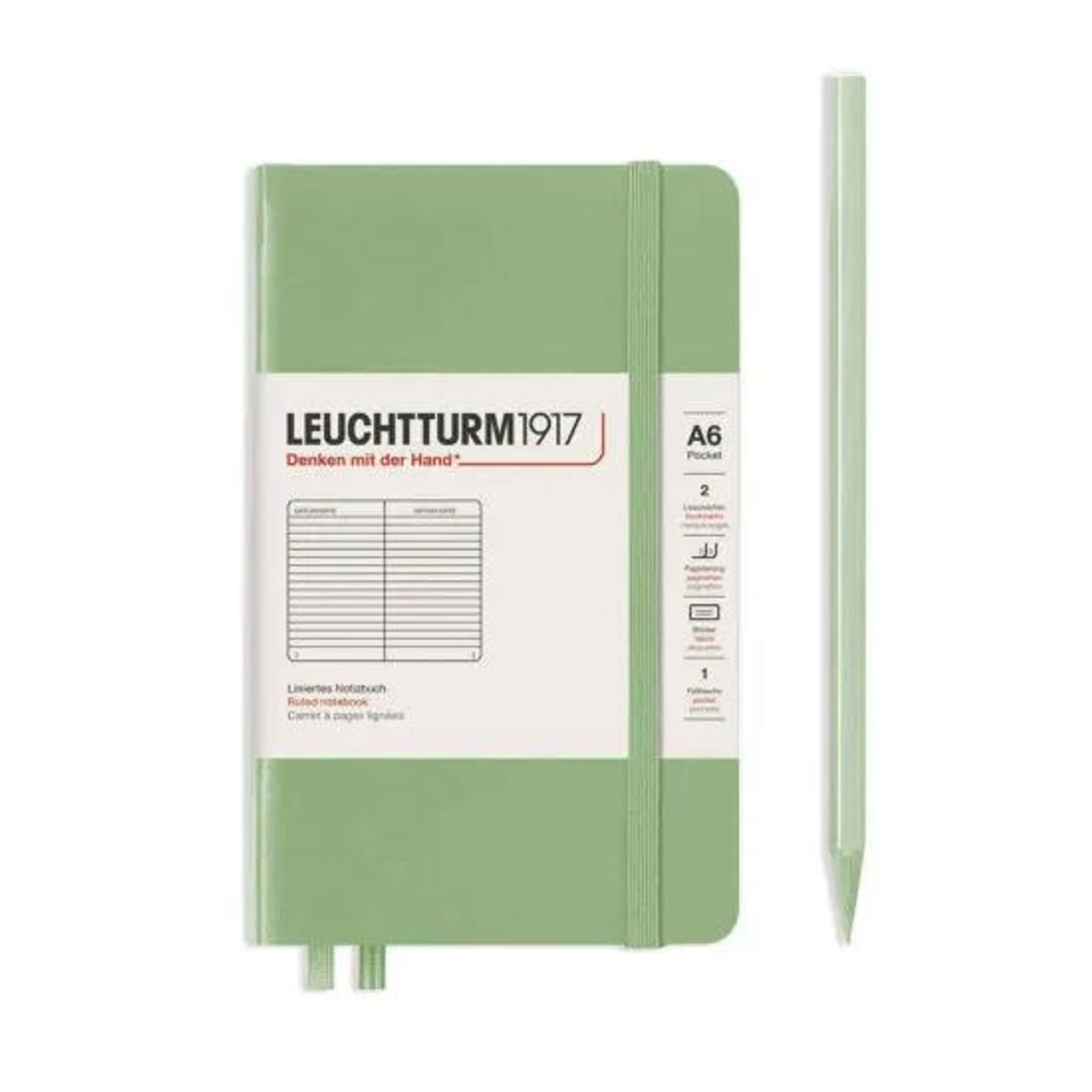 Leuchtturm Sage, Pocket (A6), 187 p., ruled afbeelding