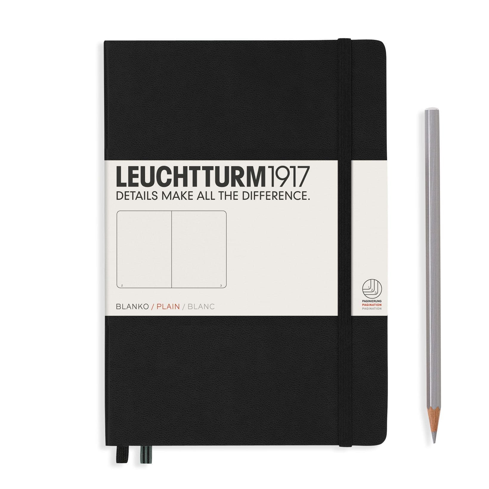 Leuchtturm Black, Medium (A5), 251 p., plain