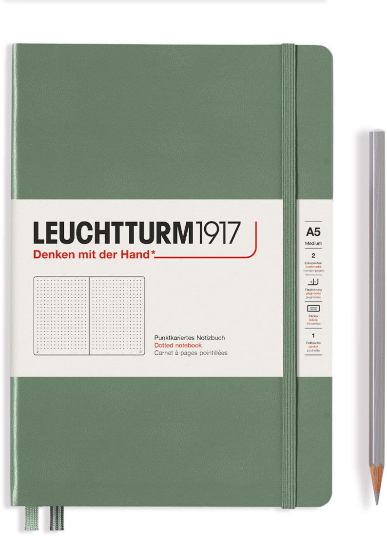 Leuchtturm Olive, Medium (A5), 251 p., dotted