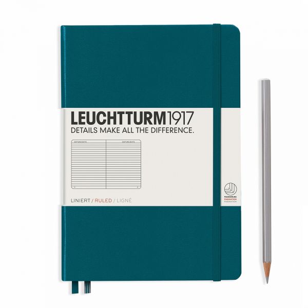 Leuchtturm Pacific Green, Medium (A5), 251 p., ruled