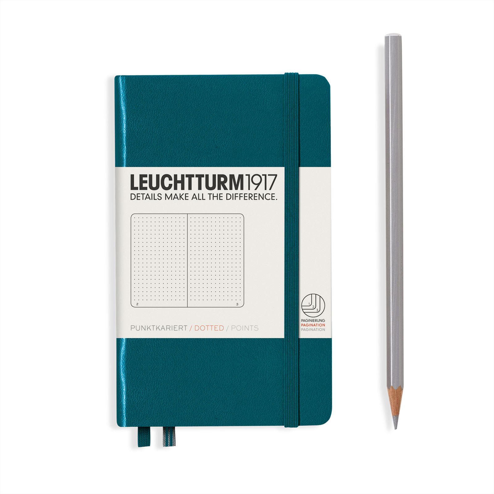Leuchtturm Pacific Green, Pocket (A6), 187 p., dotted afbeelding
