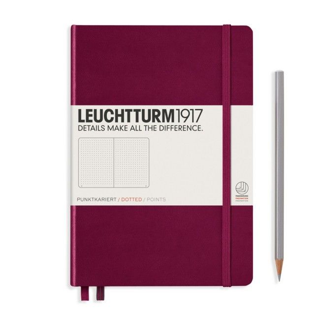 Leuchtturm Port Red, Medium (A5), 251 p., dotted