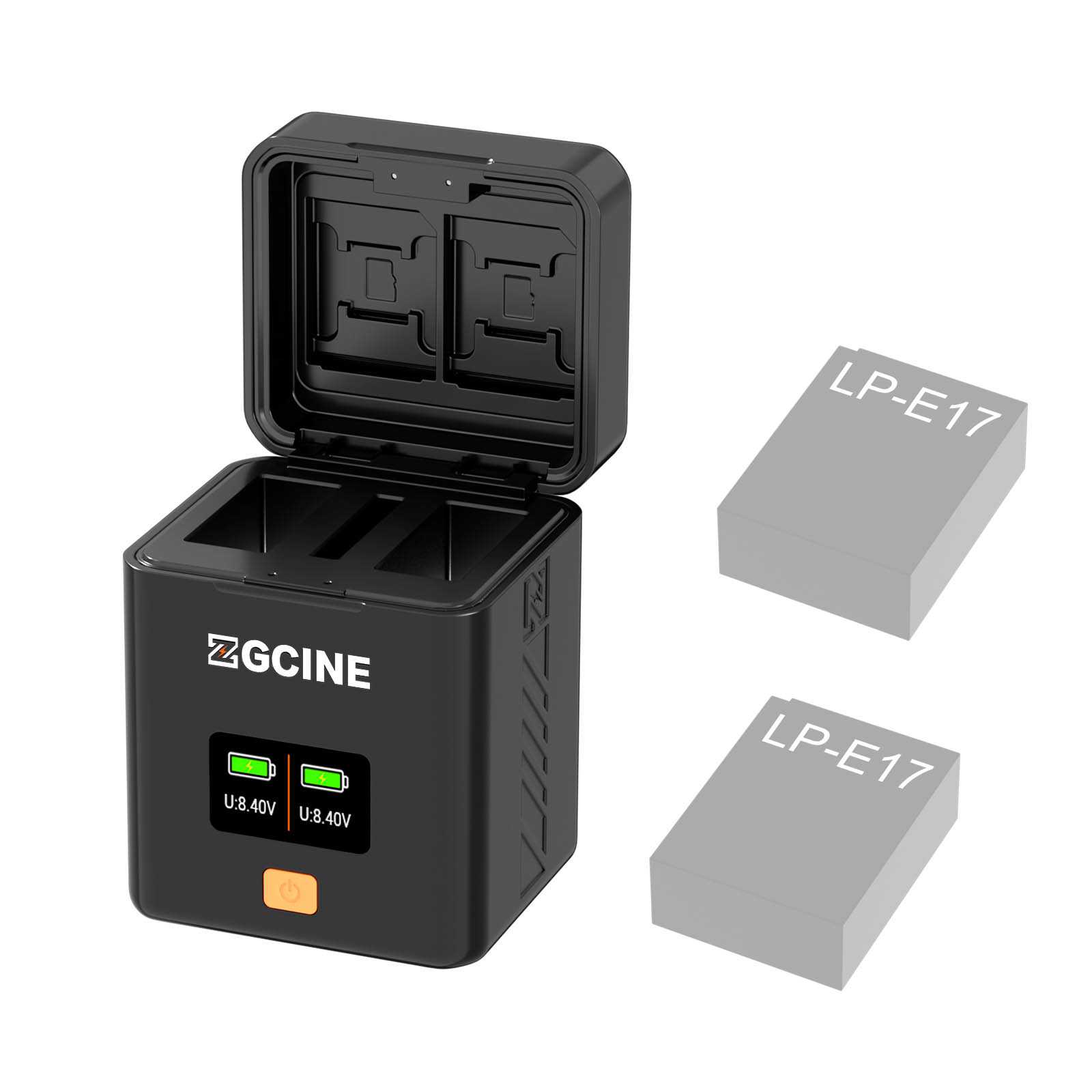 ZGCINE Charging Case voor 2x Canon LP-E17 Battery