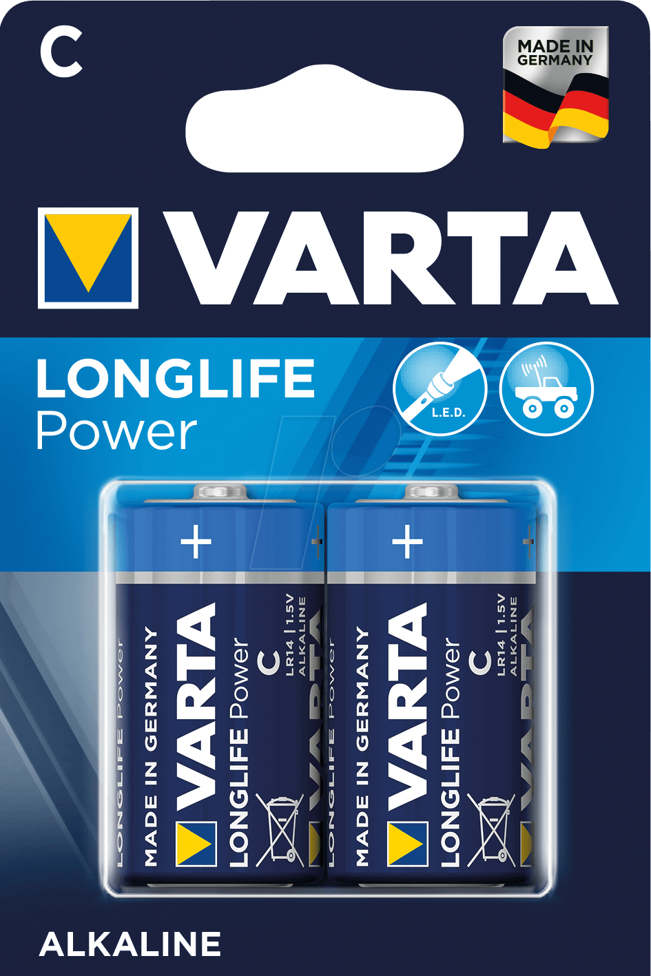 Varta 2 Pak Longlife Power Baby C LR 14